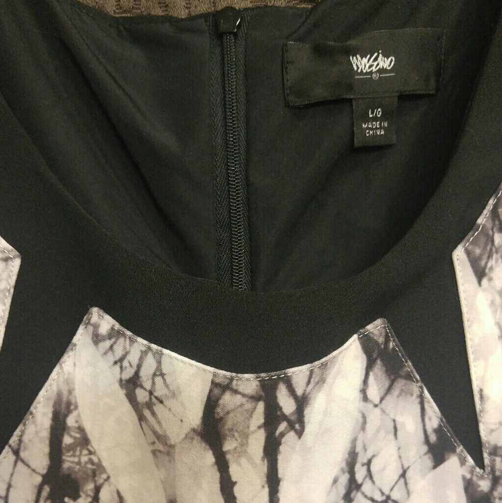 Color block dress black white gray